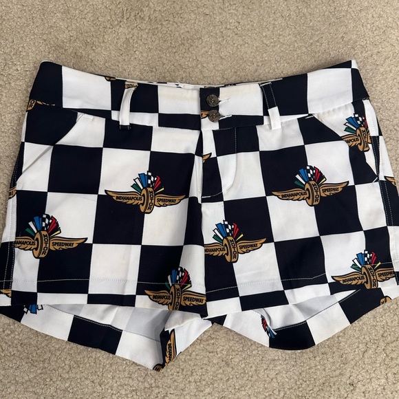 Designer Checkered Black and White Women's Shorts - Picture 1 of 11